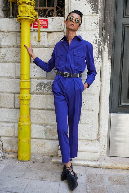 21aw 38 SAINT LAURENT purple shirt #QYHD1V