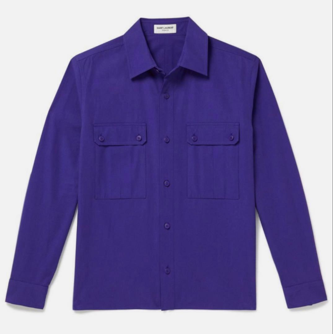 21aw 38 SAINT LAURENT purple shirt #QYHD1V