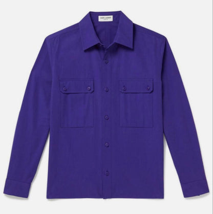 21aw 38 SAINT LAURENT purple shirt #QYHD1V
