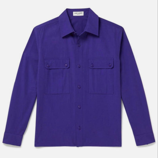 21aw 38 SAINT LAURENT purple shirt #QYHD1V