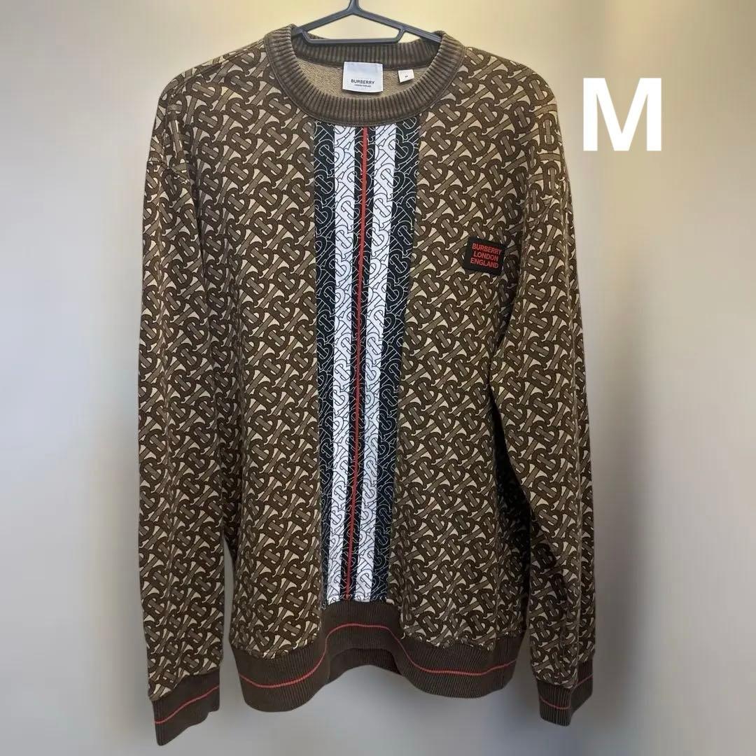 BURBERRY Geometric Crew Neck Sweater, Size M #QY91C2