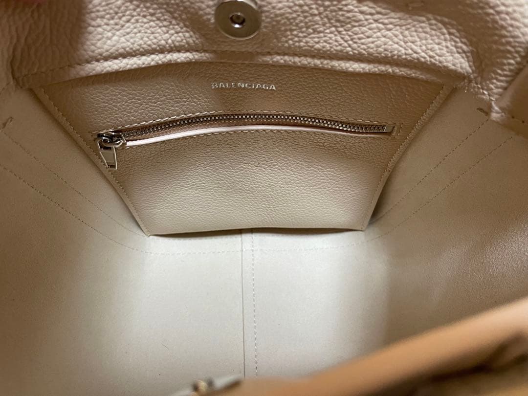 BALENCIAGA Beige Leather Handbag Shoulder Bag Authentic #QYFNYY