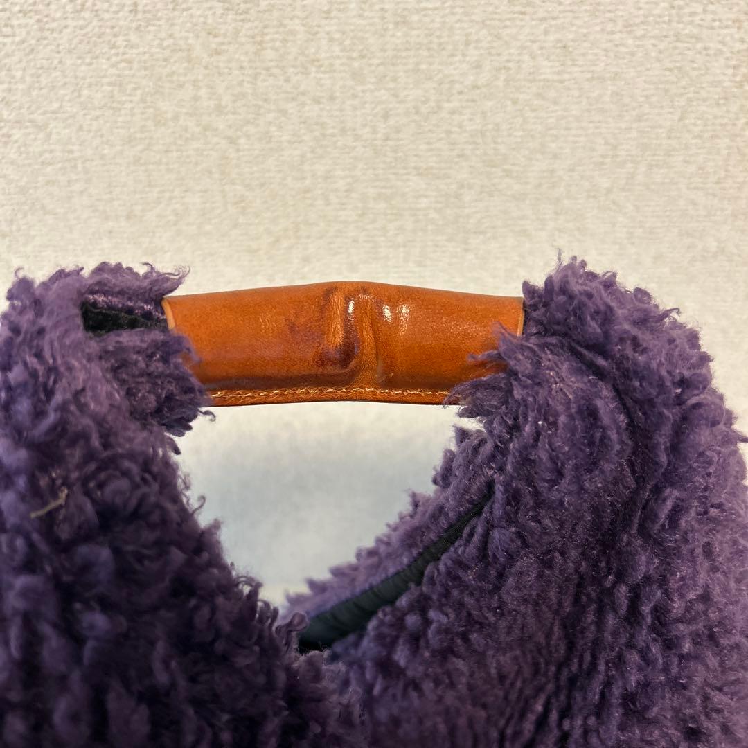 Maison Margiela Purple Faux Fur Handbag Used Mint #QY9VER