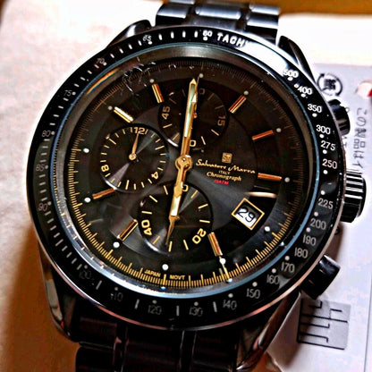 Full Black IP Center Chronograph Limited Production Men Quartz Watch #QYG3ZC