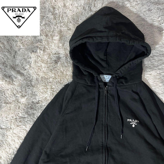 Prada Zip Hoodie Cotton Hoodie with Logo #QYC0O0
