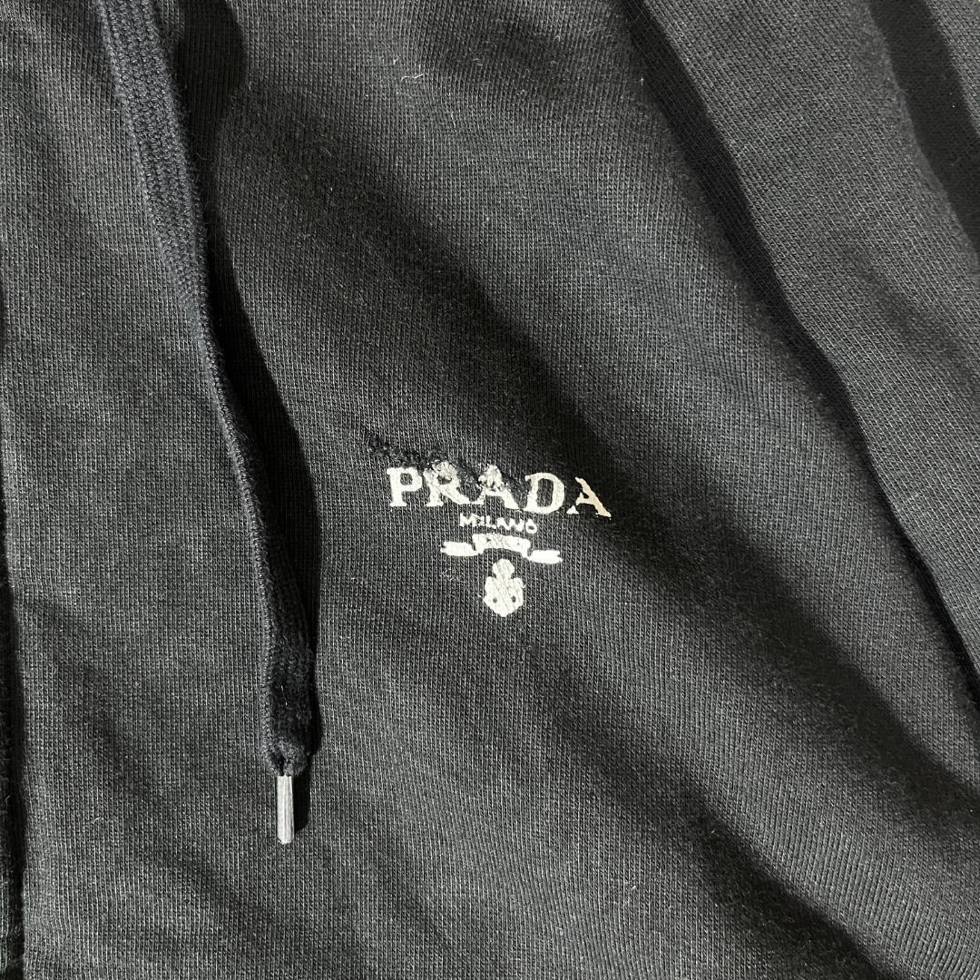 Prada Zip Hoodie Cotton Hoodie with Logo #QYC0O0