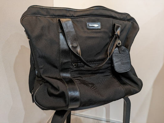 GUCCI nylon and leather Boston bag for men Black #QYD3E2