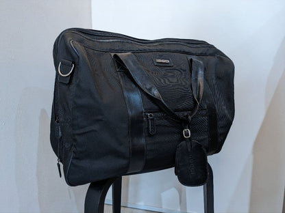 GUCCI nylon and leather Boston bag for men Black #QYD3E2