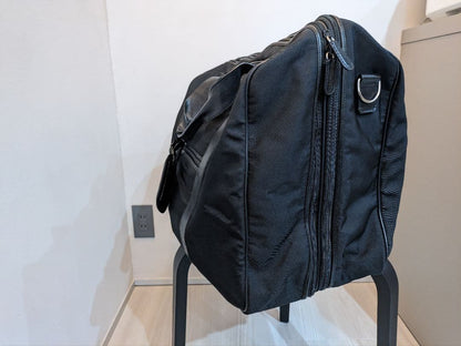 GUCCI nylon and leather Boston bag for men Black #QYD3E2