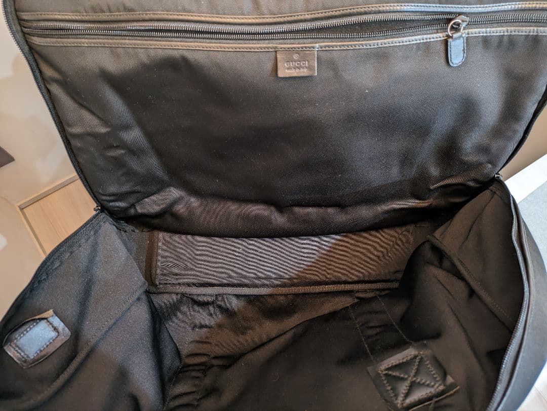 GUCCI nylon and leather Boston bag for men Black #QYD3E2