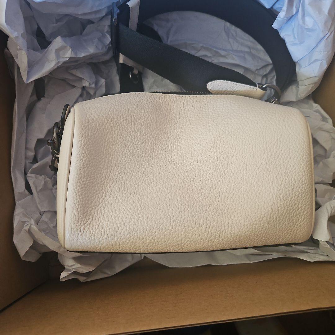 COACH White Leather Double Zip Shoulder Bag #QYAPXG