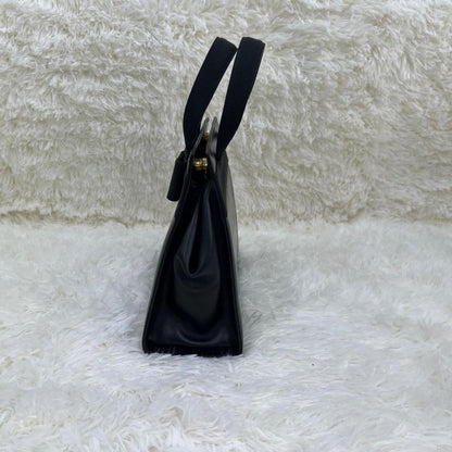 Salvatore Ferragamo handbag, black leather. #QY0VOD
