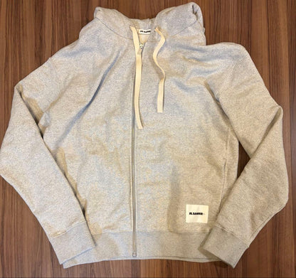 JIL SANDER ZIPPED HOODIE GRAY M #QY3V5W