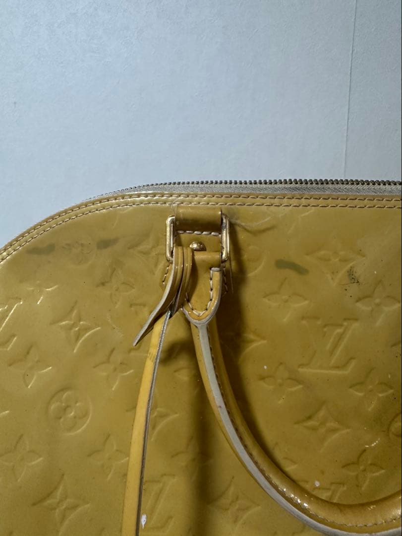 LOUIS VUITTON Monogram Vernis Handbag Zip Closure Double #QY67W5