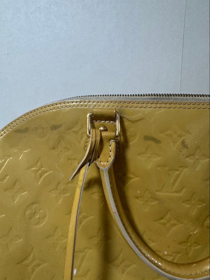 LOUIS VUITTON Monogram Vernis Handbag Zip Closure Double #QY67W5