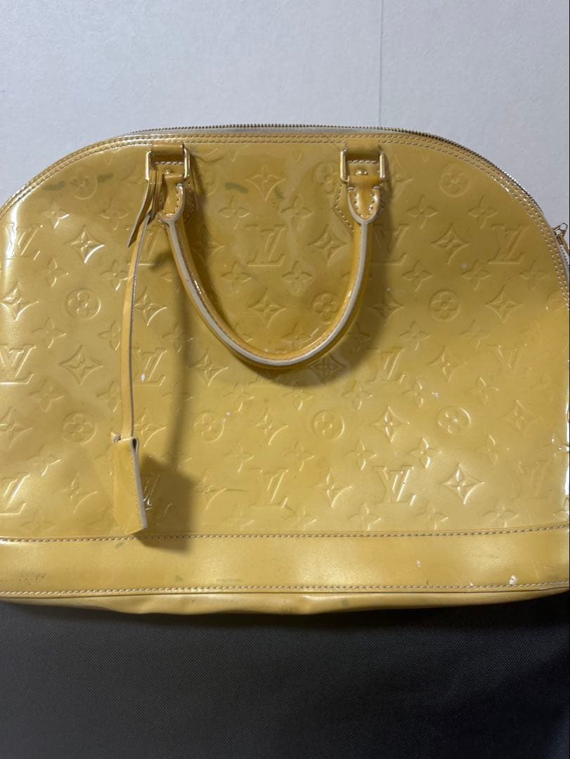 LOUIS VUITTON Monogram Vernis Handbag Zip Closure Double #QY67W5