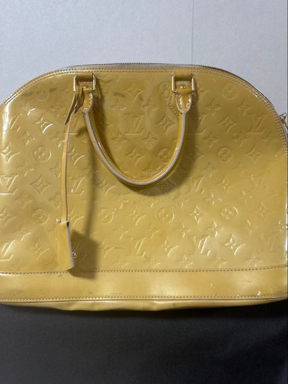 LOUIS VUITTON Monogram Vernis Handbag Zip Closure Double #QY67W5