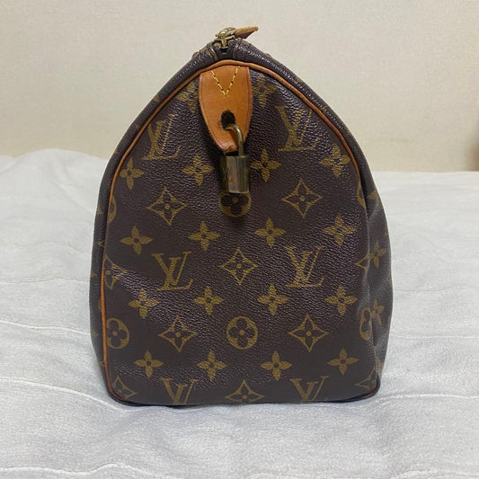 LOUIS VUITTON Speedy 30 Monogram Canvas Handbag with Lock Key #QY9O5C