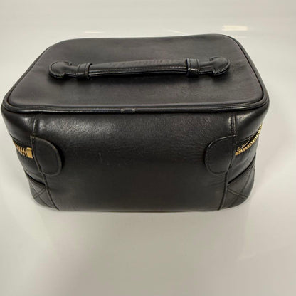 CHANEL Lambskin Bicolor Vanity Bag Black Gold Hardware w/ Box #QY916M