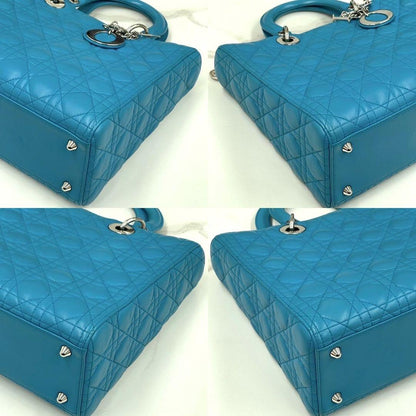 Christian Dior Lady Dior Large Cannage Aqua Blue W32×H25×D12cm Lambskin #QY8E6M