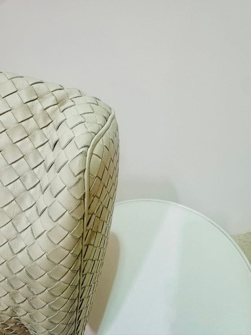 Bottega Veneta Intrecciato Woven Leather Bag Ivory #QYJ4IY