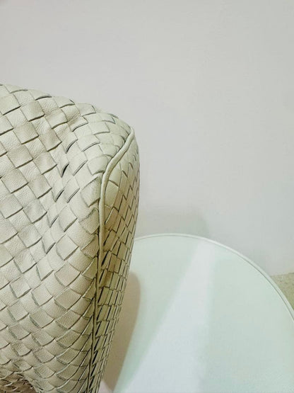 Bottega Veneta Intrecciato Woven Leather Bag Ivory #QYJ4IY