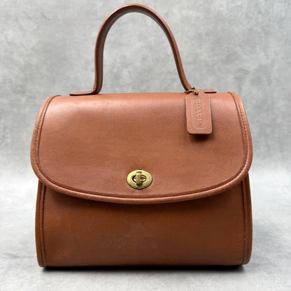 Vintage COACH 9977 Manor Bag 2-Way Handbag Brown Leather USA #QYEDFQ