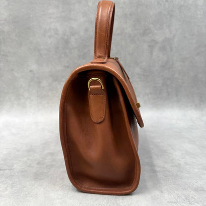 Vintage COACH 9977 Manor Bag 2-Way Handbag Brown Leather USA #QYEDFQ