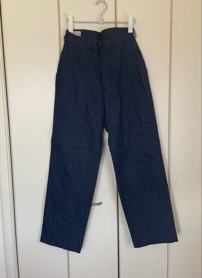 Special 1940s US Navy denim trousers, USNR specifications, size W32 #QY7J1Y