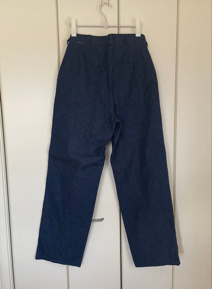 Special 1940s US Navy denim trousers, USNR specifications, size W32 #QY7J1Y