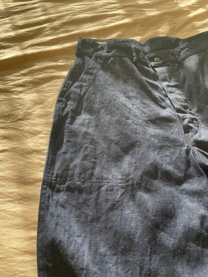 Special 1940s US Navy denim trousers, USNR specifications, size W32 #QY7J1Y