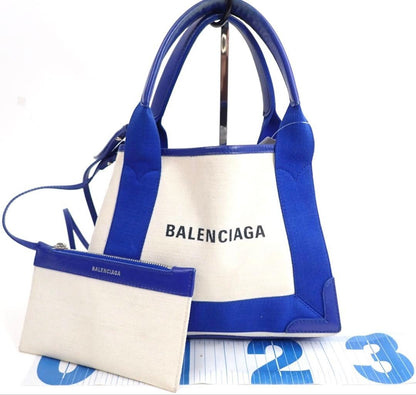 Balenciaga mini bag, ivory blue, with pouch, shoulder bag #PG5SR1