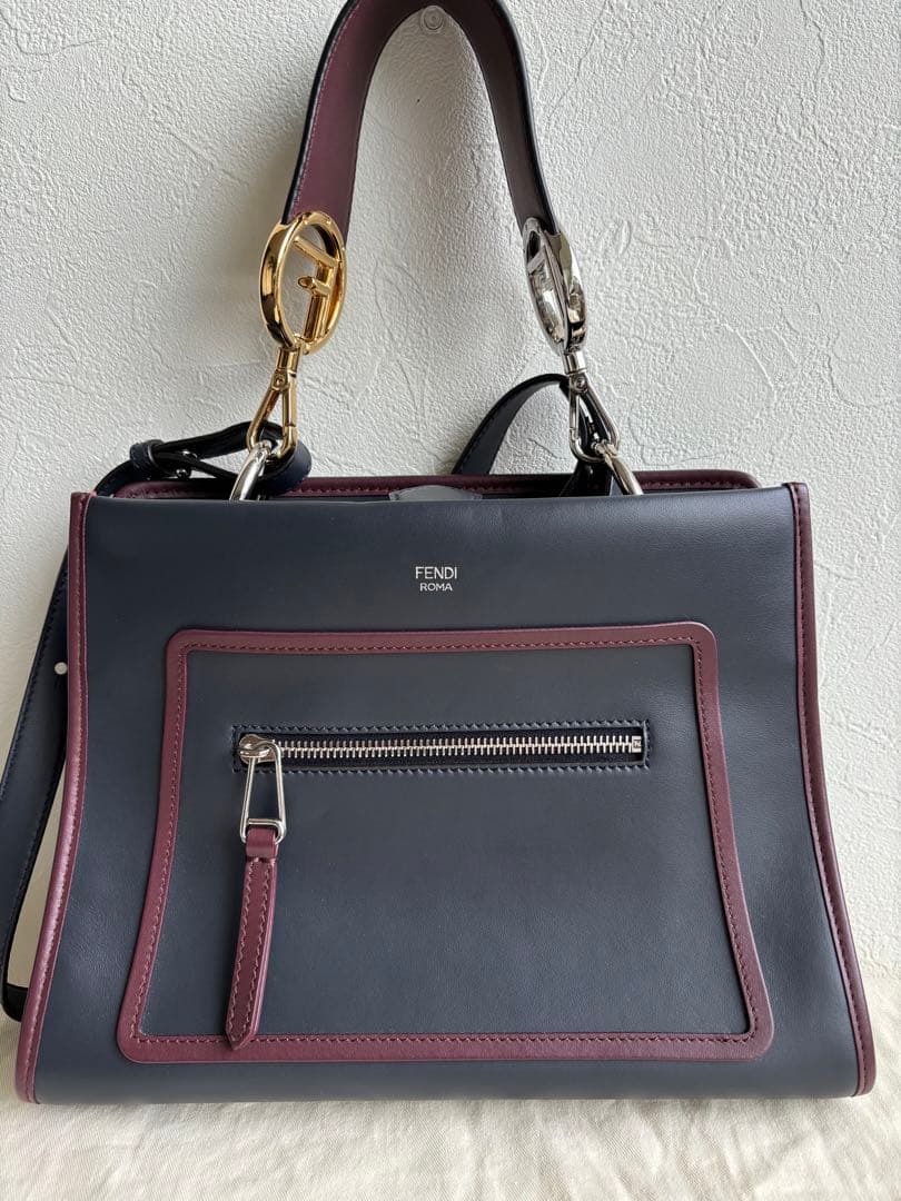 FENDI Runaway Small Leather Handbag 8BH344 B.NOTTE #QY392X
