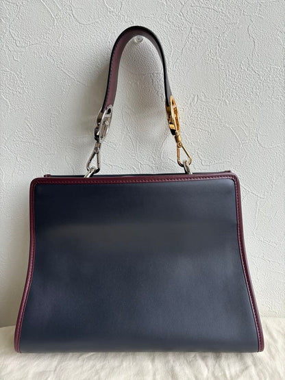FENDI Runaway Small Leather Handbag 8BH344 B.NOTTE #QY392X