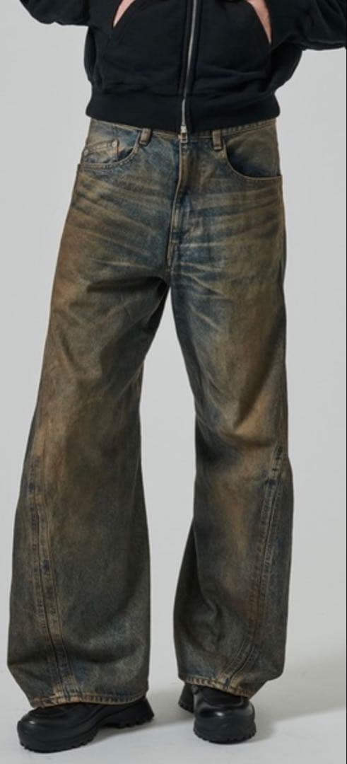 NVRFRGT 3D Twisted Wide Leg Jeans size:1 #QY2LGI