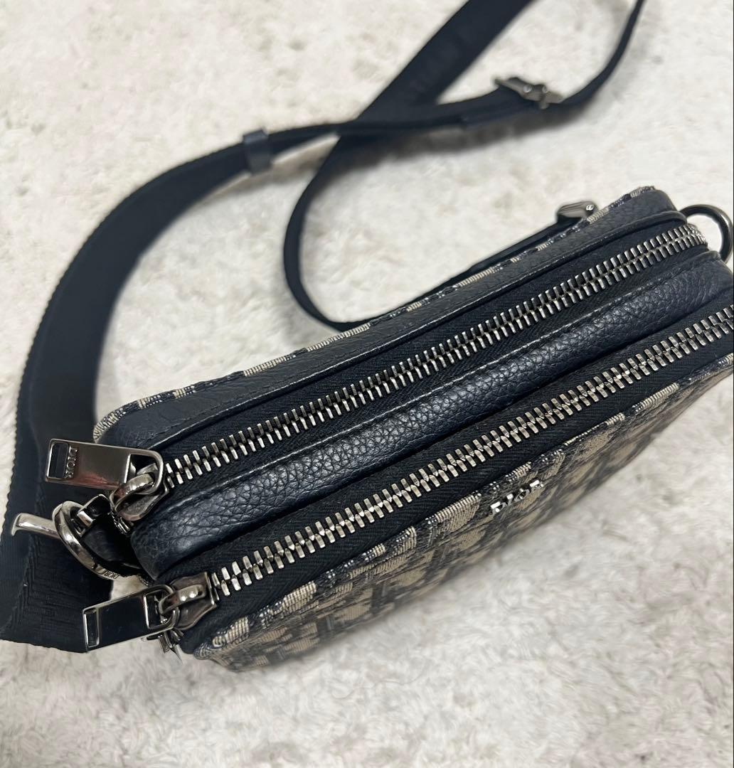 DIOR Oblique Jacquard Zip Pouch Black #QYJI9C