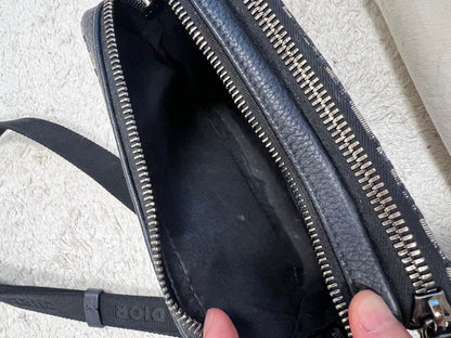 DIOR Oblique Jacquard Zip Pouch Black #QYJI9C