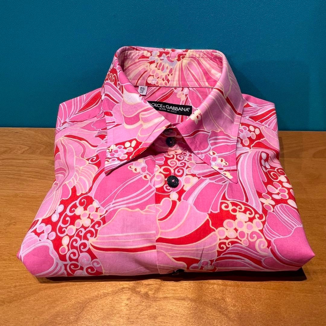 DOLCE&GABBANA Men's Shirt with Pink Flowers #QY2KPN