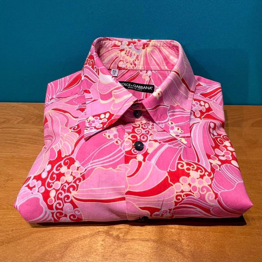 DOLCE&GABBANA Men's Shirt with Pink Flowers #QY2KPN