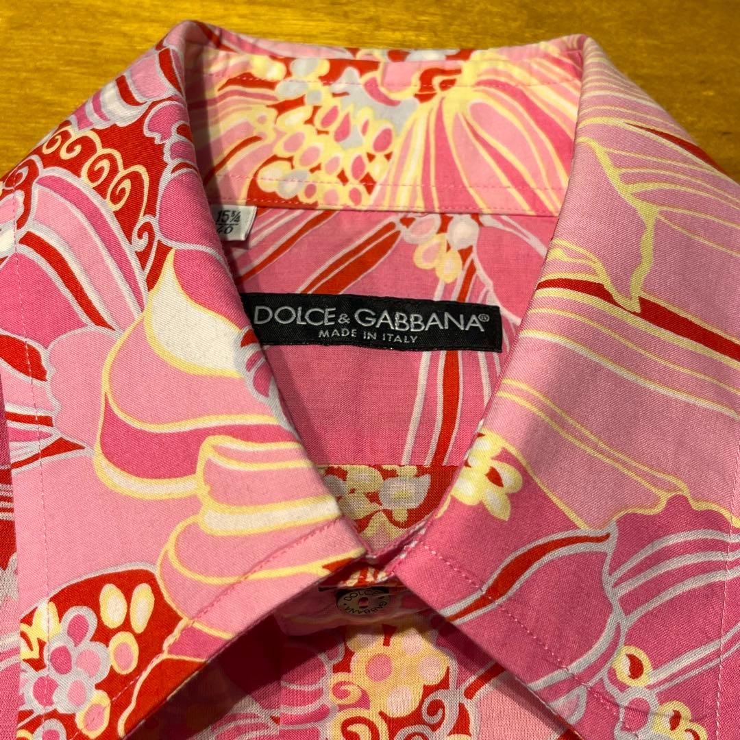 DOLCE&GABBANA Men's Shirt with Pink Flowers #QY2KPN
