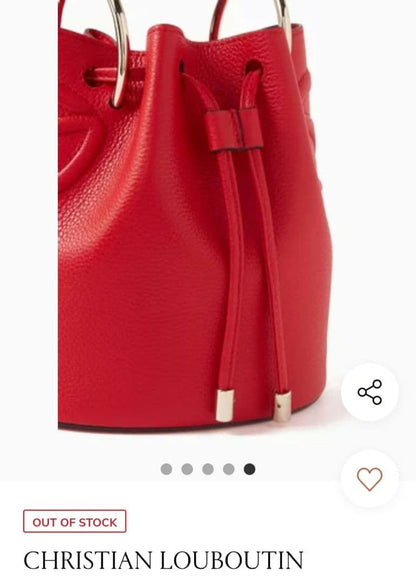 Christian Louboutin Bucket Bag By my side Red Shoulder Bag #QY85AZ