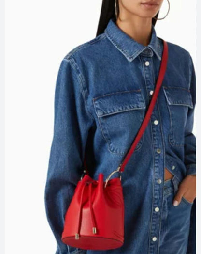 Christian Louboutin Bucket Bag By my side Red Shoulder Bag #QY85AZ