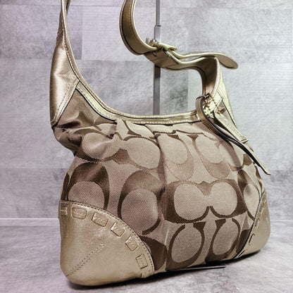 COACH SHOULDER BAG SIGNATURE GOLD #QY7QE4