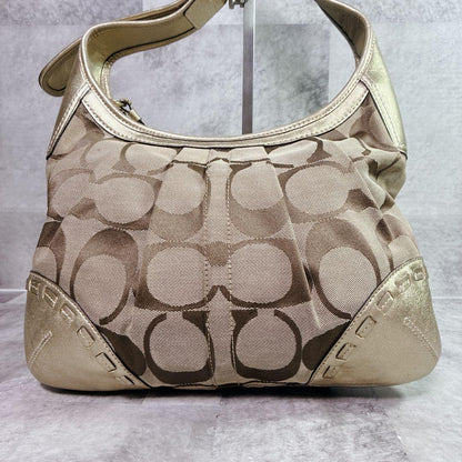 COACH SHOULDER BAG SIGNATURE GOLD #QY7QE4