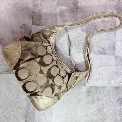 COACH SHOULDER BAG SIGNATURE GOLD #QY7QE4