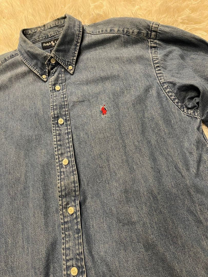 Vintage (1980s) Ralph Lauren denim button-down shirt purchased in the US #QY3FPL