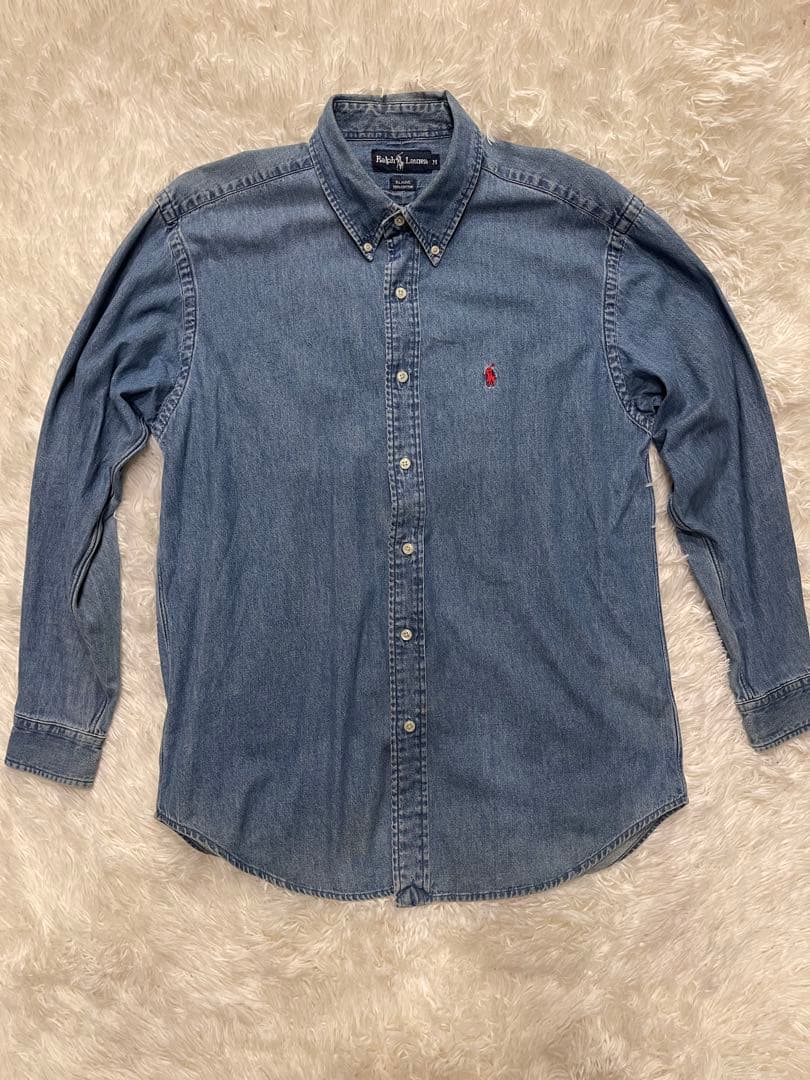 Vintage (1980s) Ralph Lauren denim button-down shirt purchased in the US #QY3FPL