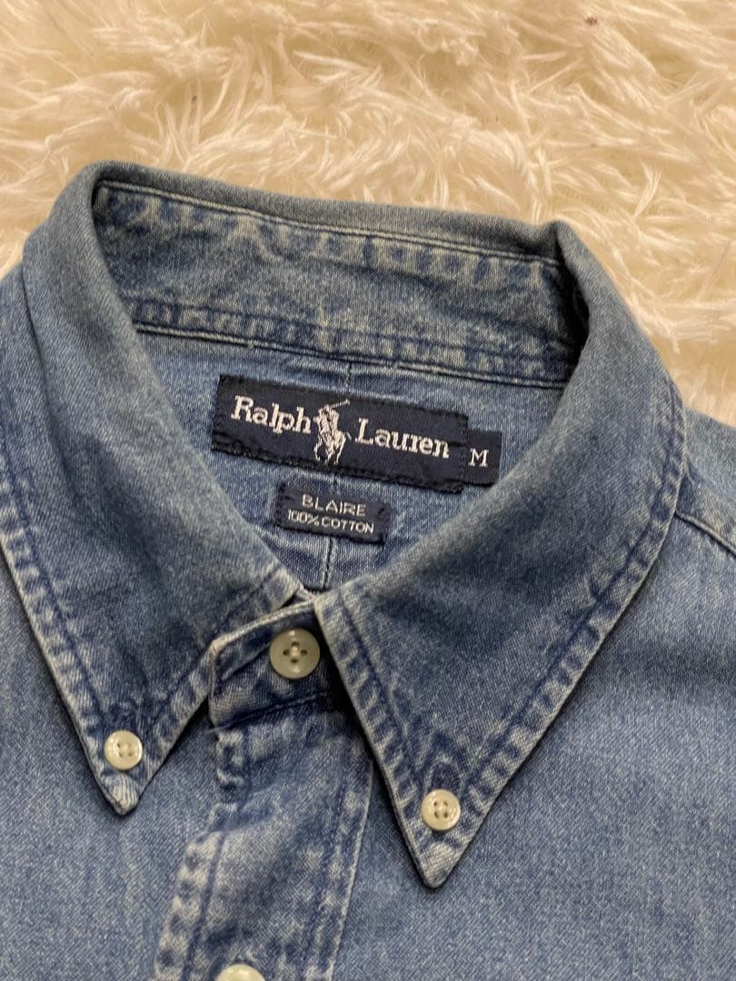 Vintage (1980s) Ralph Lauren denim button-down shirt purchased in the US #QY3FPL