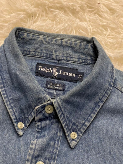 Vintage (1980s) Ralph Lauren denim button-down shirt purchased in the US #QY3FPL
