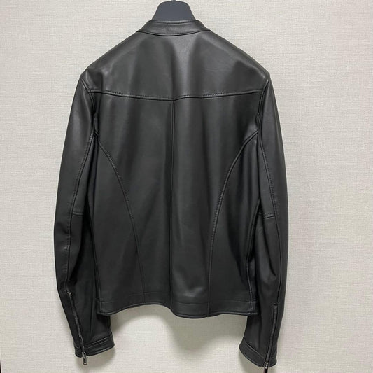 Tagliatore STANLEY Lambskin Single Rider Jacket, Size 44, Black #QYDBAP